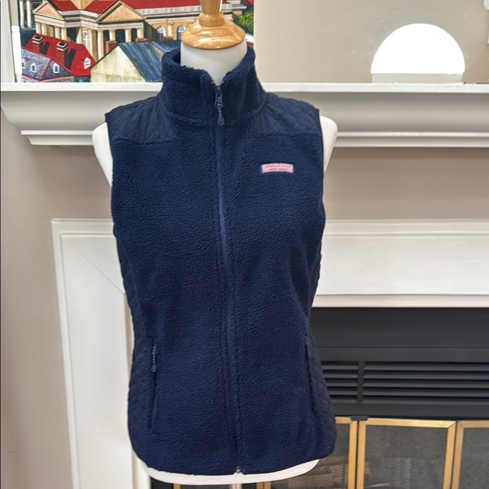 Vineyard Vines Navy Fleece Vest. Size S